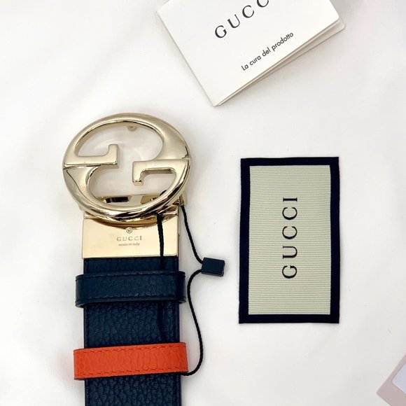 ⚡️SOLD! NWT GUCCI GG Black Orange Reversible Belt - Picture 4 of 8